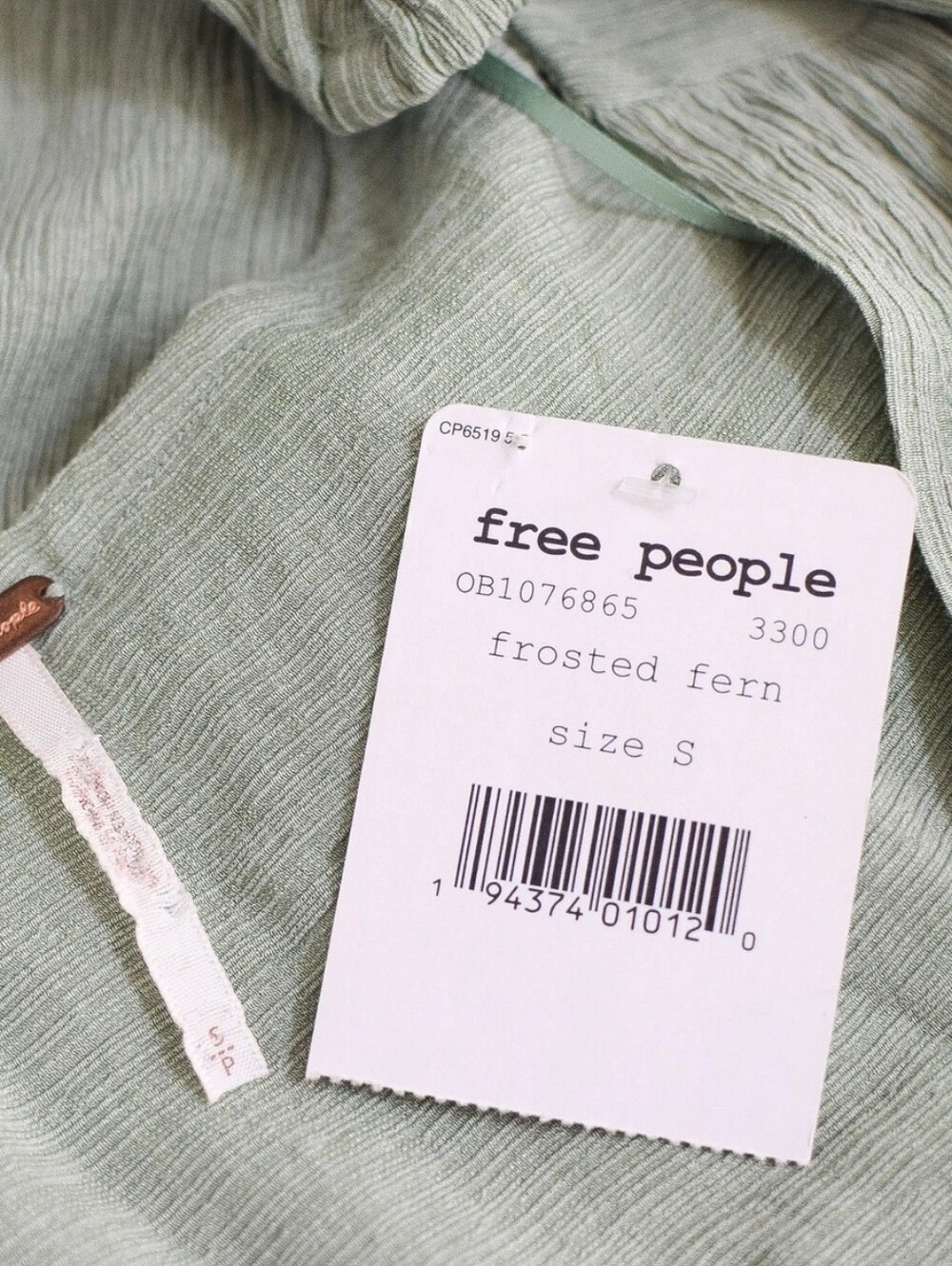 NWT Free People Check On It Wrap Top Green Slouchy Draped Blouse Size S Boho - Picture 8 of 9